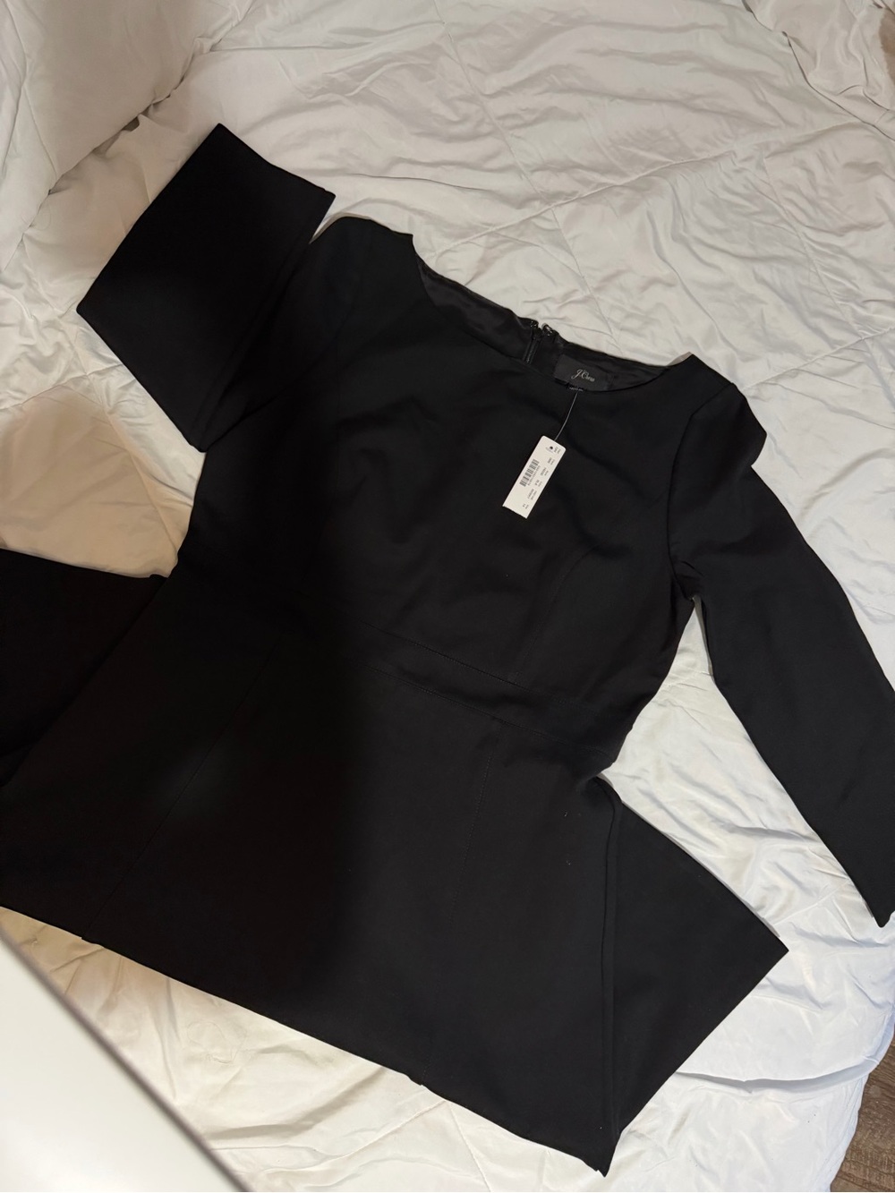 J. Crew Black Long-Sleeve Sheath Dress